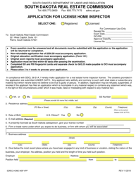 SD Form 1279 Application for License Home Inspector - South Dakota, Page 2