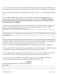 SD Form 0281 Application for License Residential Rental Agent - South Dakota, Page 3