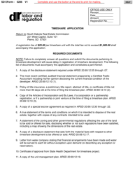 SD Form 0286 Timeshare Application - South Dakota