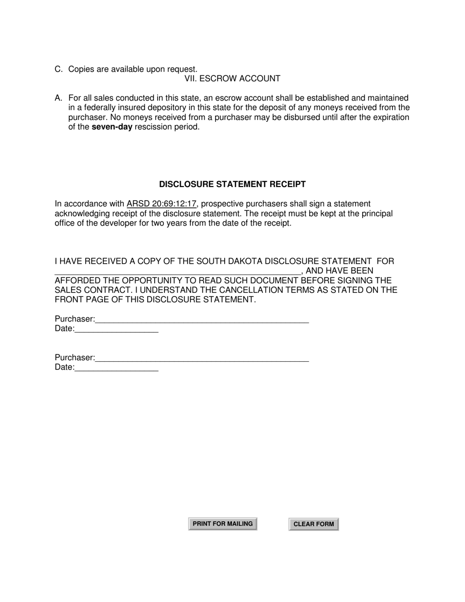 SD Form 0286 Timeshare Application - South Dakota, Page 9