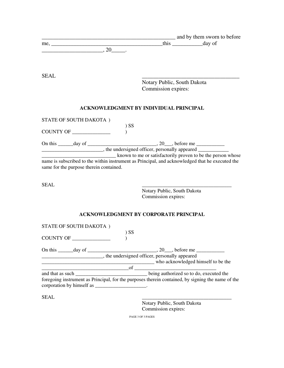 SD Form 2094 Abstracters Bond - South Dakota, Page 3