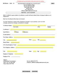 Document preview: SD Form 2215 Change in Contact Information Form - South Dakota