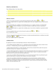 SD Form 0036 Application for Abstracter&#039;s Examination and Licensure - South Dakota, Page 2