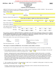 SD Form 0042 (BOA15) Certificate of Experience - South Dakota