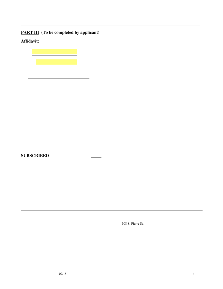 SD Form 0058 Application for Issuance of Appraiser Certificate / License by Reciprocity - South Dakota, Page 3