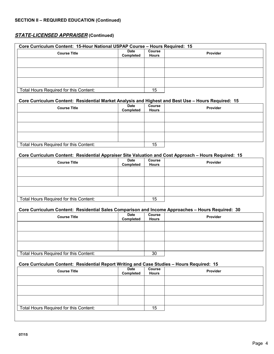 SD Form 0051 Application for State-Certified General / Residential, Licensed, or Registered Appraiser - South Dakota, Page 4