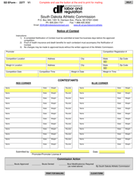Document preview: SD Form 2377 Notice of Contest - South Dakota