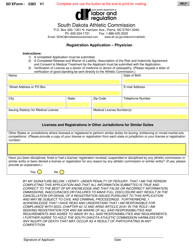 Document preview: SD Form 2383 Registration Application - Physician - South Dakota