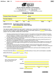 Document preview: SD Form 2390 Promoter Bond - South Dakota
