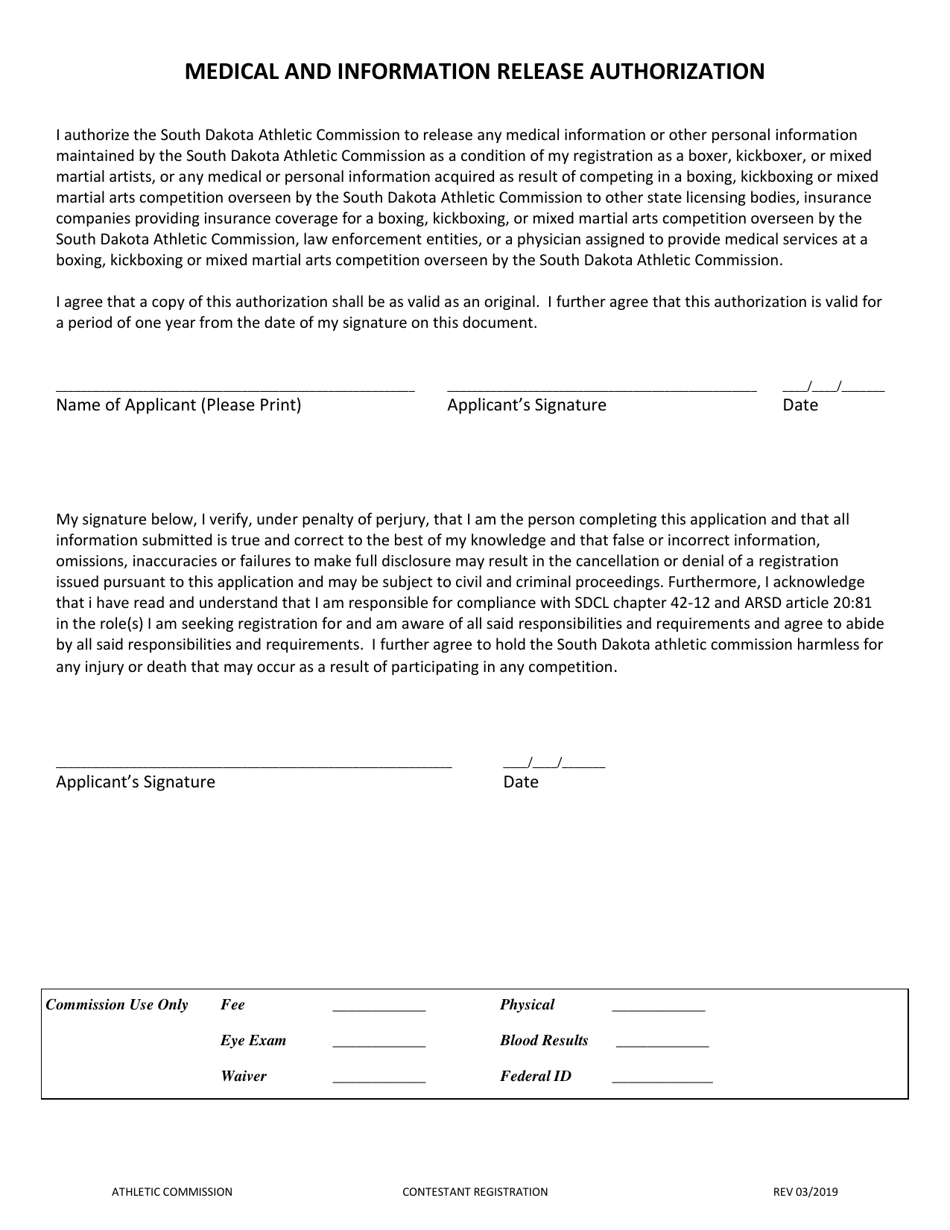 South Dakota Contestant Registration Application - Fill Out, Sign 