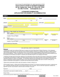 SD Form 1392 Licensure Examination Application for Disability Accommodation - South Dakota, Page 2