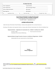SD Form 2429 License Application - South Dakota, Page 2