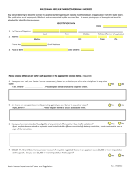 SD Form 2429 License Application - South Dakota, Page 3