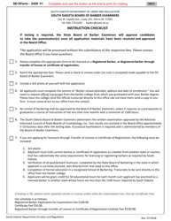 Document preview: SD Form 2429 License Application - South Dakota