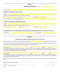 SD Form 1925 Application to Establish a Bank Branch - South Dakota, Page 2