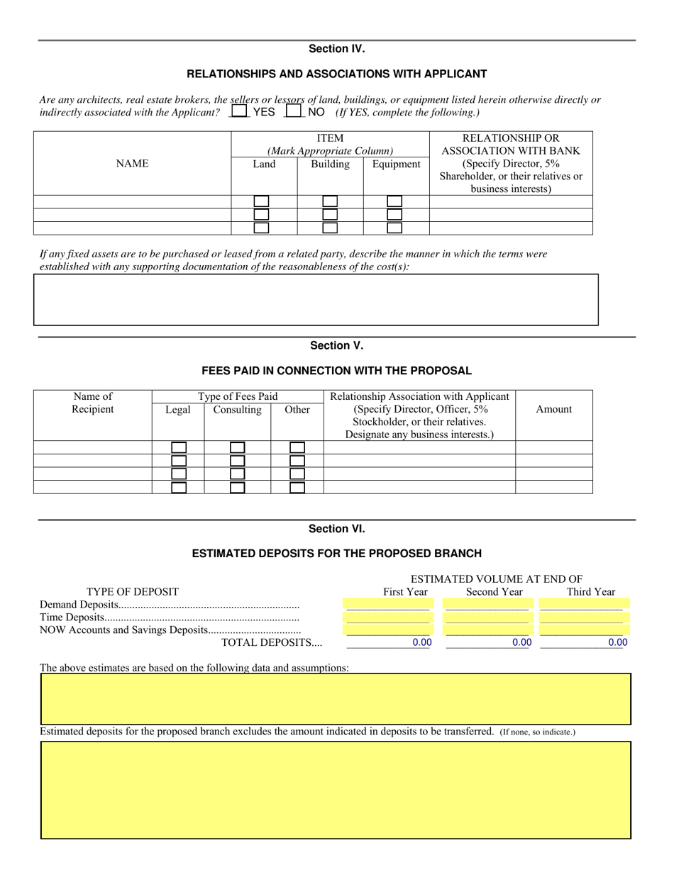 SD Form 1925 Application to Establish a Bank Branch - South Dakota, Page 4