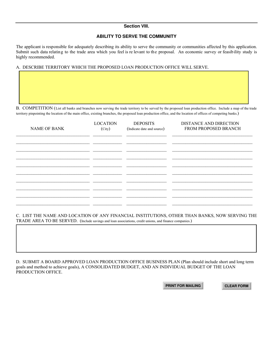 SD Form 0061 Application to Establish a Loan Production Office - South Dakota, Page 7