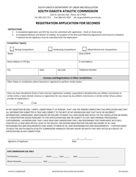 Document preview: Registration Application for Seconds - South Dakota