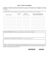 SD Form 1926 Application to Establish a Mobile Branch Bank - South Dakota, Page 6