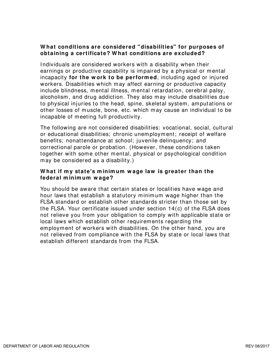 SD Form 2165 Application for Sub-minimum Wage Permit to Employ Persons With Disabilities Under Sdcl 60-11-5 - South Dakota, Page 6