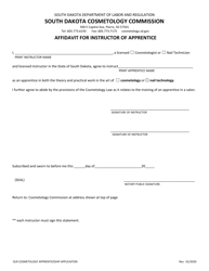 Apprenticeship Application - South Dakota, Page 2