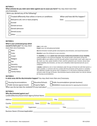SD Form 2162 Charging Party Intake Form for Non-employment - South Dakota, Page 2