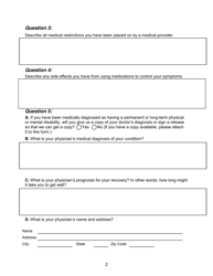 SD Form 2161 Intake Questionnaire for Potential Disability Discrimination Complaint for Housing Accommodations, Education, Public Services, Public Accommodations &amp; Property Rights Complaints - South Dakota, Page 2