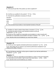 SD Form 2013 Intake Questionnaire for Potential Disability Discrimination Complaint for Discrimination in Employment - South Dakota, Page 4