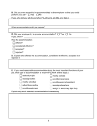SD Form 2013 Intake Questionnaire for Potential Disability Discrimination Complaint for Discrimination in Employment - South Dakota, Page 5
