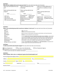 SD Form 2014 Charging Party Intake Form for Employment Discrimination - South Dakota, Page 2