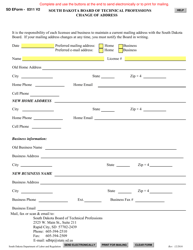 Document preview: SD Form 0311 Change of Address - South Dakota