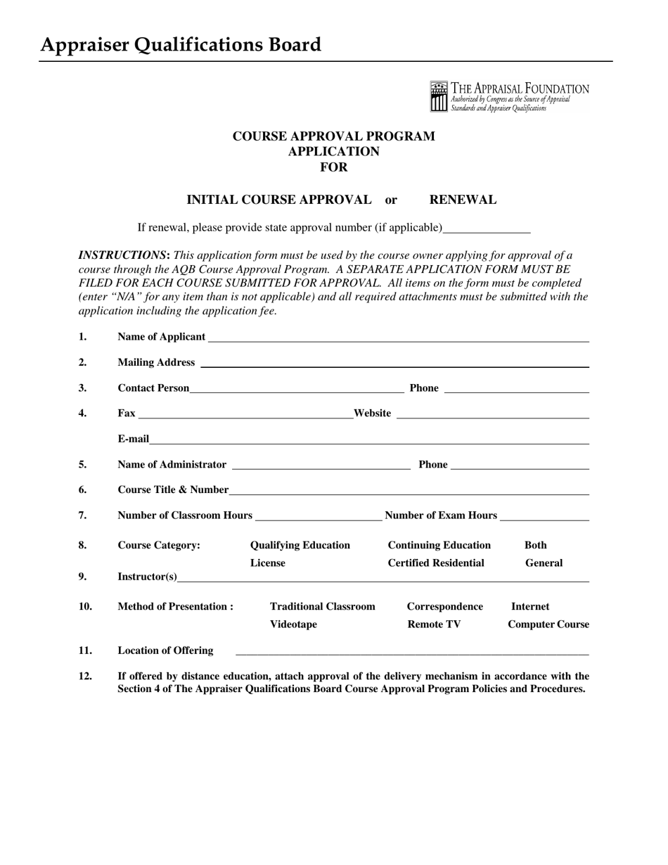 Course Approval Program Application - South Dakota, Page 1