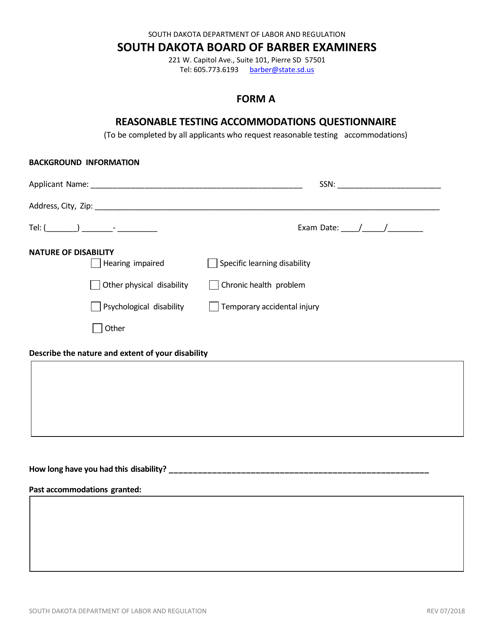 Form A  Printable Pdf