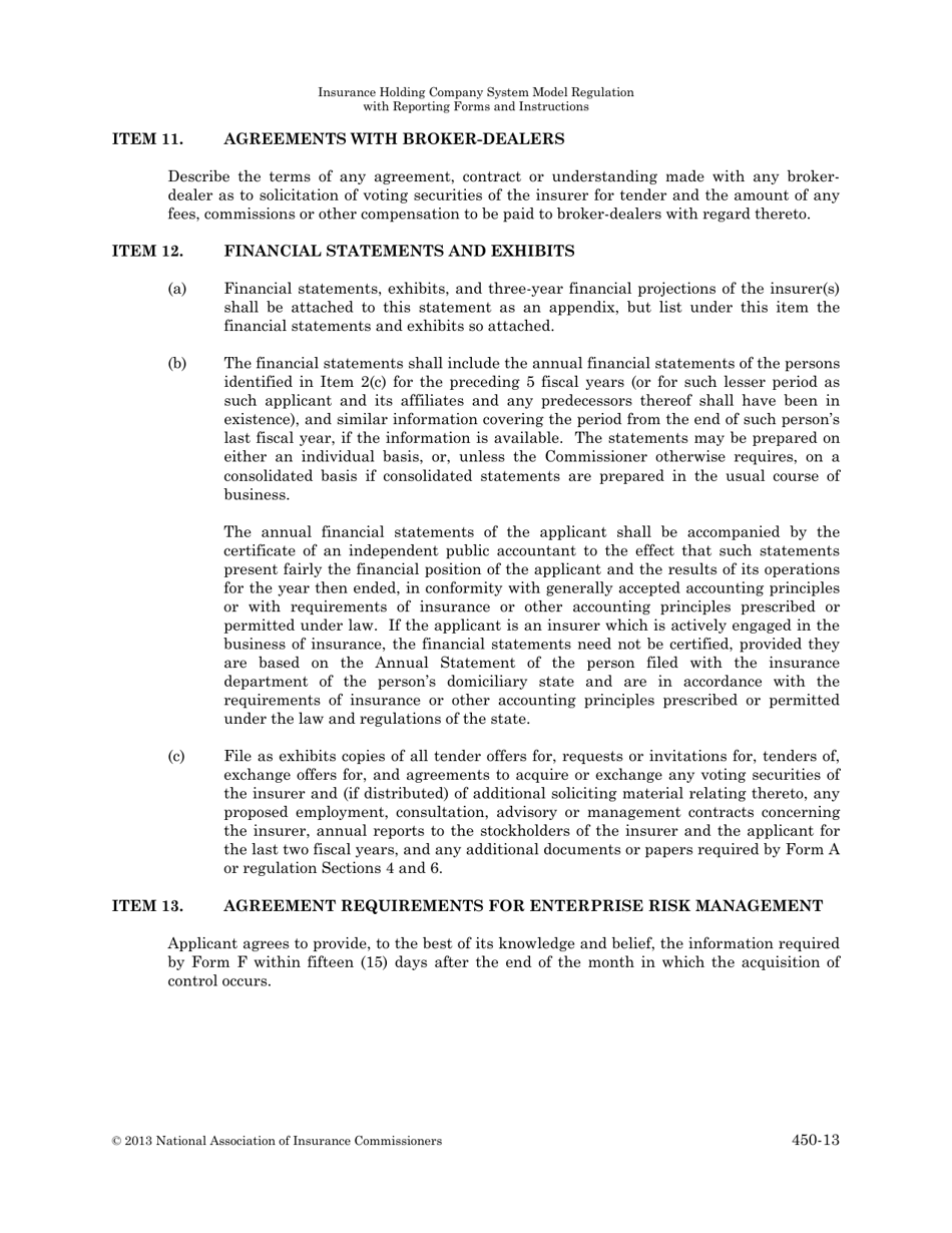 Form A (SD Form 1849) Statement Regarding the Acquisition of Control of or Merger With a Domestic Insurer - South Dakota, Page 4