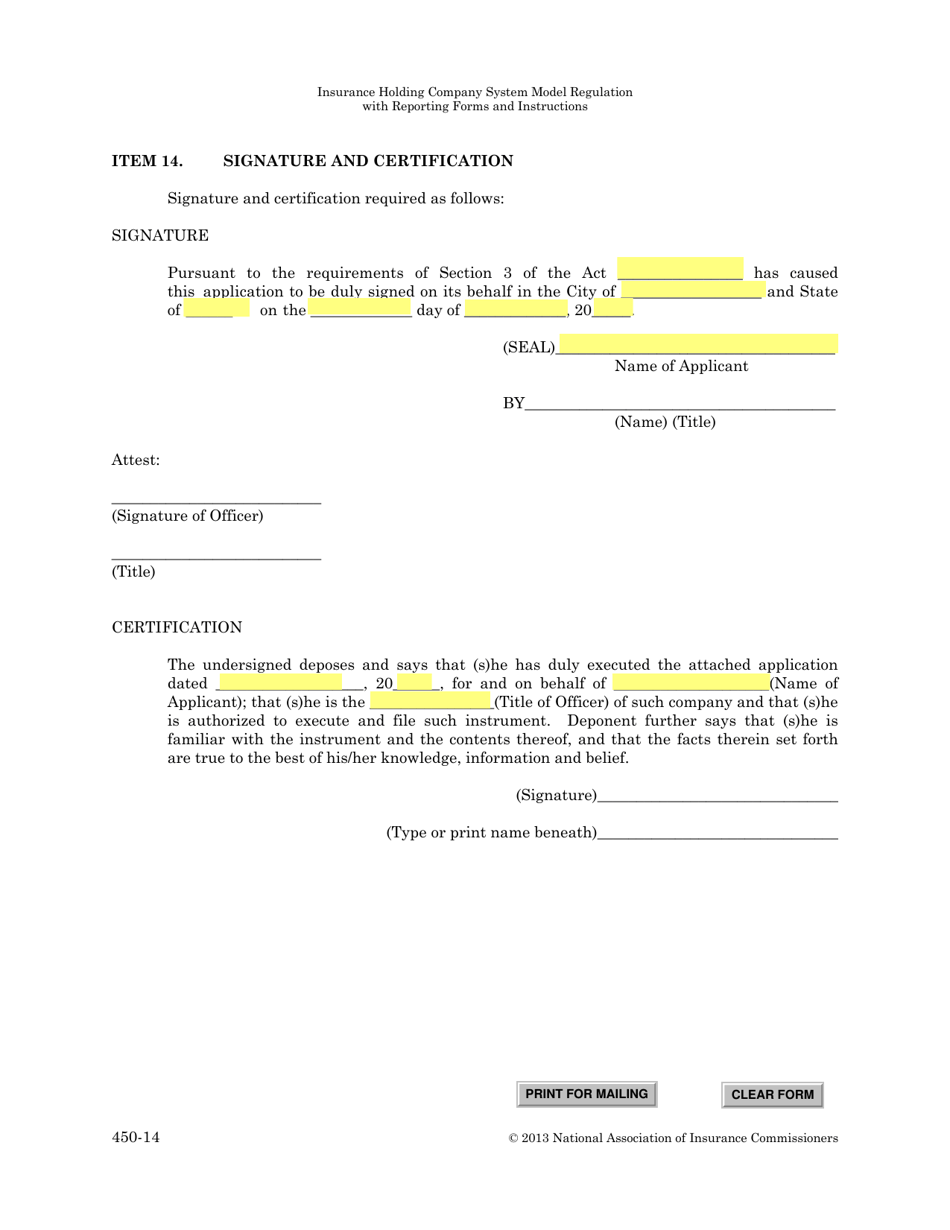 Form A (SD Form 1849) Statement Regarding the Acquisition of Control of or Merger With a Domestic Insurer - South Dakota, Page 5
