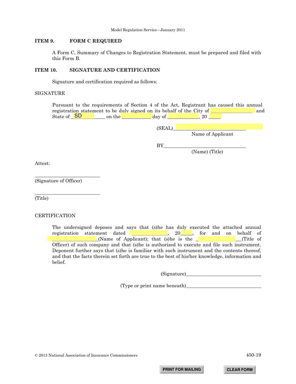 Form B (SD Form 2002) Insurance Holding Company System Annual Registration Statement - South Dakota, Page 5