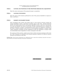 Form E (SD Form 2005) Pre-acquisition Notification Form Regarding the Potential Competitive Impact of a Proposed Merger or Acquisition by a Non-domiciliary Insurer Doing Business in This State or by a Domestic Insurer - South Dakota, Page 2