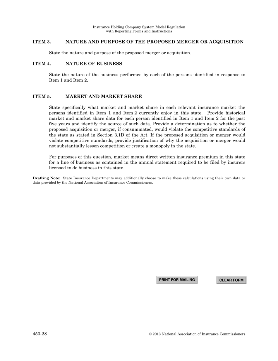 Form E (SD Form 2005) Pre-acquisition Notification Form Regarding the Potential Competitive Impact of a Proposed Merger or Acquisition by a Non-domiciliary Insurer Doing Business in This State or by a Domestic Insurer - South Dakota, Page 2