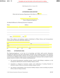 Document preview: Form F (SD Form 2414) Enterprise Risk Report - South Dakota