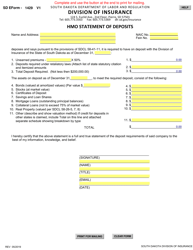 SD Form 1429 HMO Statement of Deposits - South Dakota, Page 2