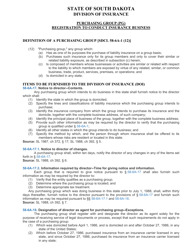 Risk Purchasing Group Registration Packet - South Dakota, Page 2