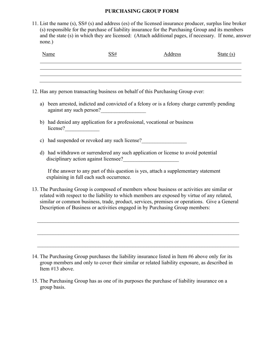 Risk Purchasing Group Registration Packet - South Dakota, Page 7