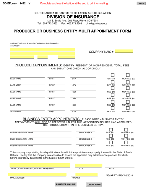 SD Form 1422  Printable Pdf