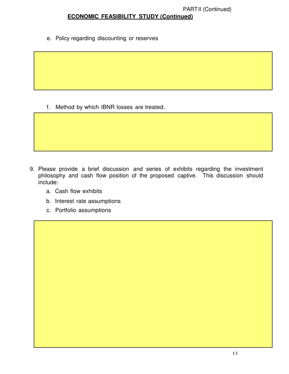 SD Form 2352 Captive Insurance Company Application - South Dakota, Page 11