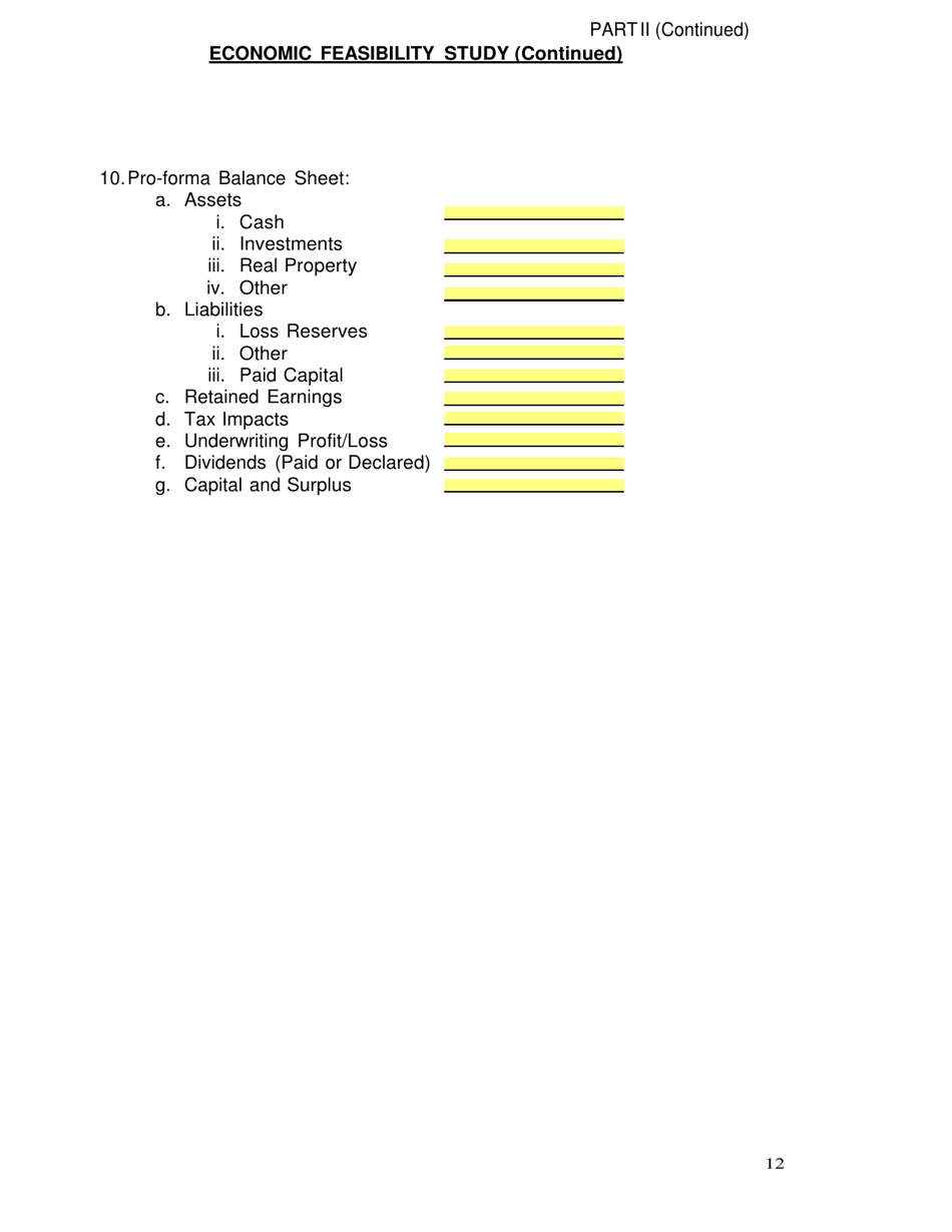 SD Form 2352 Captive Insurance Company Application - South Dakota, Page 12