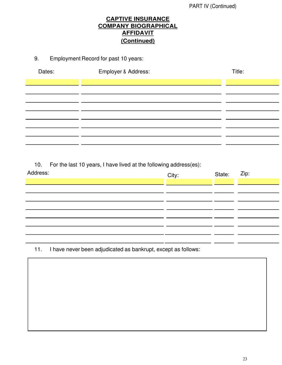 SD Form 2352 Captive Insurance Company Application - South Dakota, Page 23