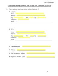 SD Form 2352 Captive Insurance Company Application - South Dakota, Page 4