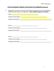 SD Form 2352 Captive Insurance Company Application - South Dakota, Page 5