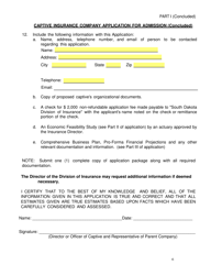SD Form 2352 Captive Insurance Company Application - South Dakota, Page 6
