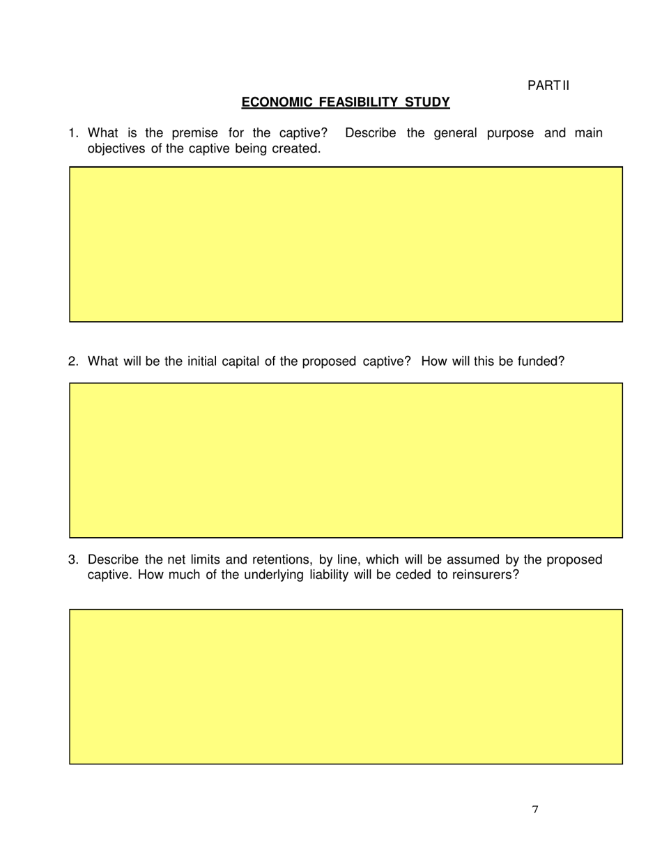 SD Form 2352 Captive Insurance Company Application - South Dakota, Page 7